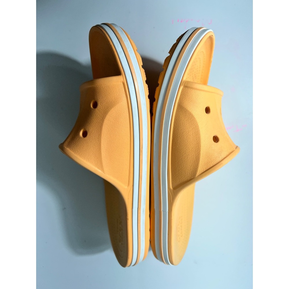 Crocs Women's 8 Men's 6 Orange Iconic Comfort Slip On Classic Sandals Logo - Picture 2 of 11